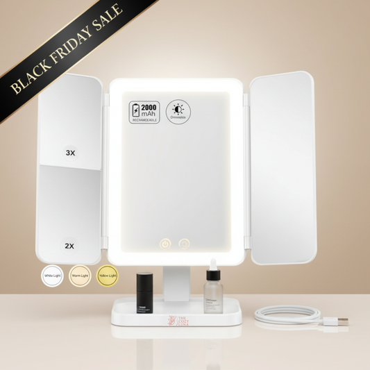 LunaGlow™ Trifold LED Makeup Mirror