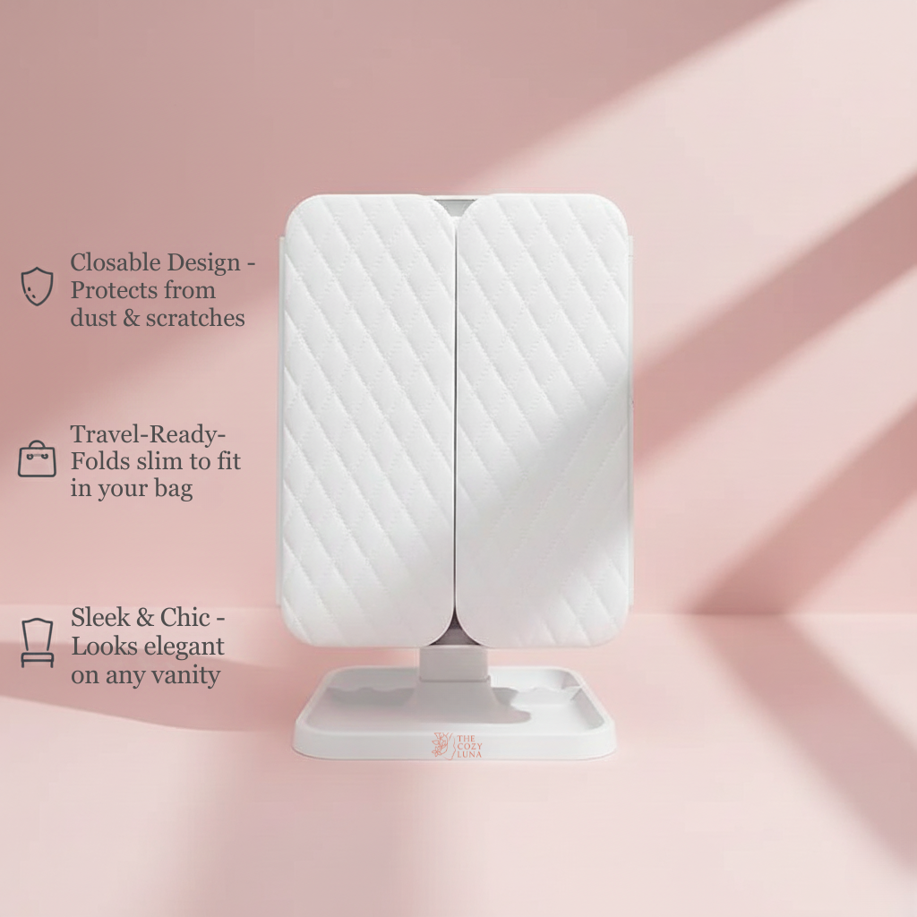 LunaGlow™ Trifold LED Makeup Mirror