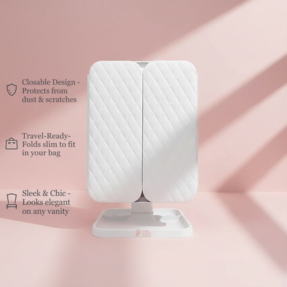 LunaGlow™ Trifold LED Makeup Mirror